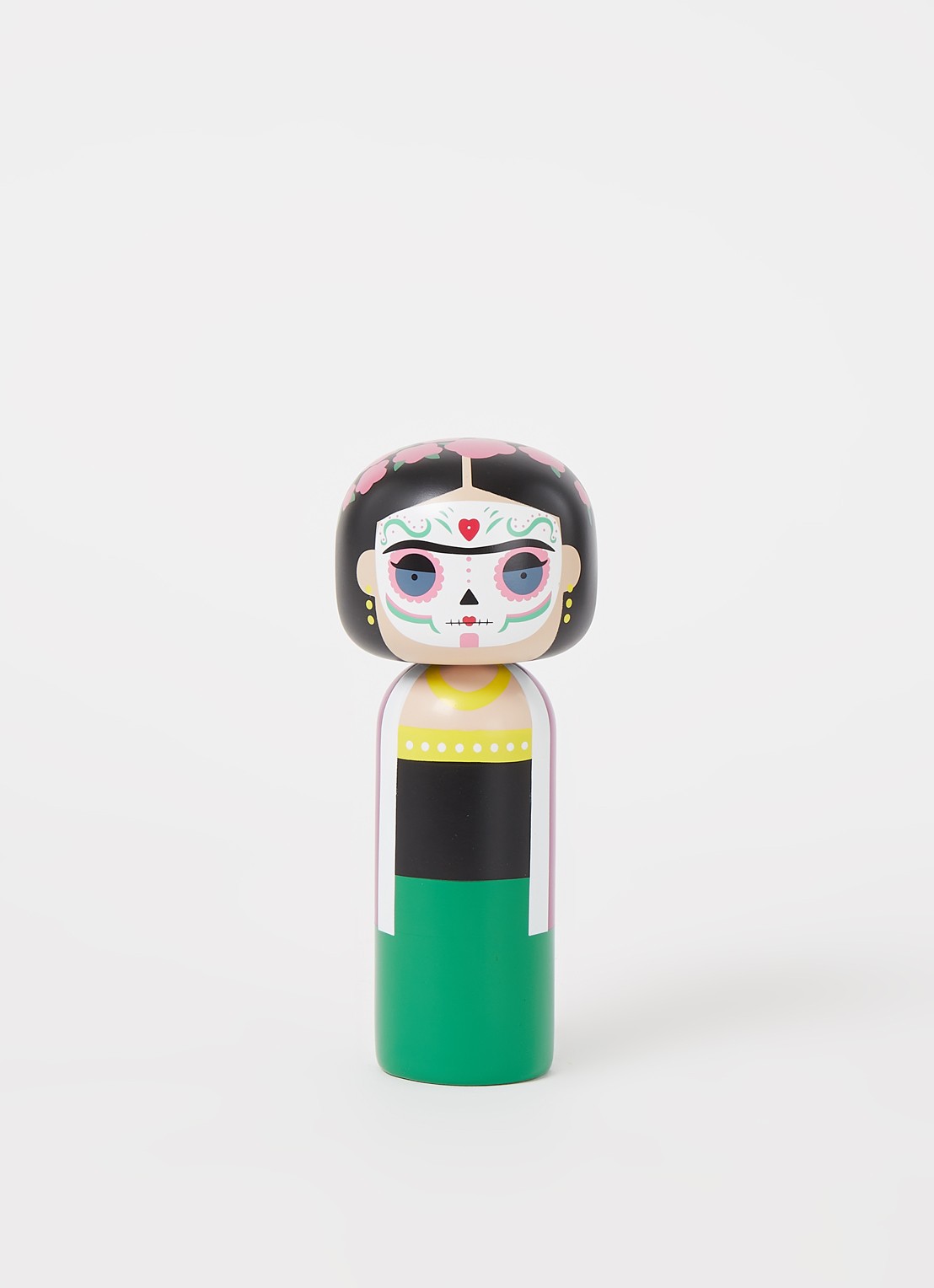 Lucie Kaas Frida Kokeshi Doll 14,5 cm - voorkant 2 groen