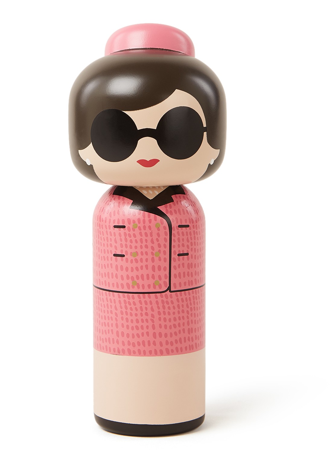 Lucie Kaas Jackie Kokeshi Doll 16 cm - voorkant 2 roze