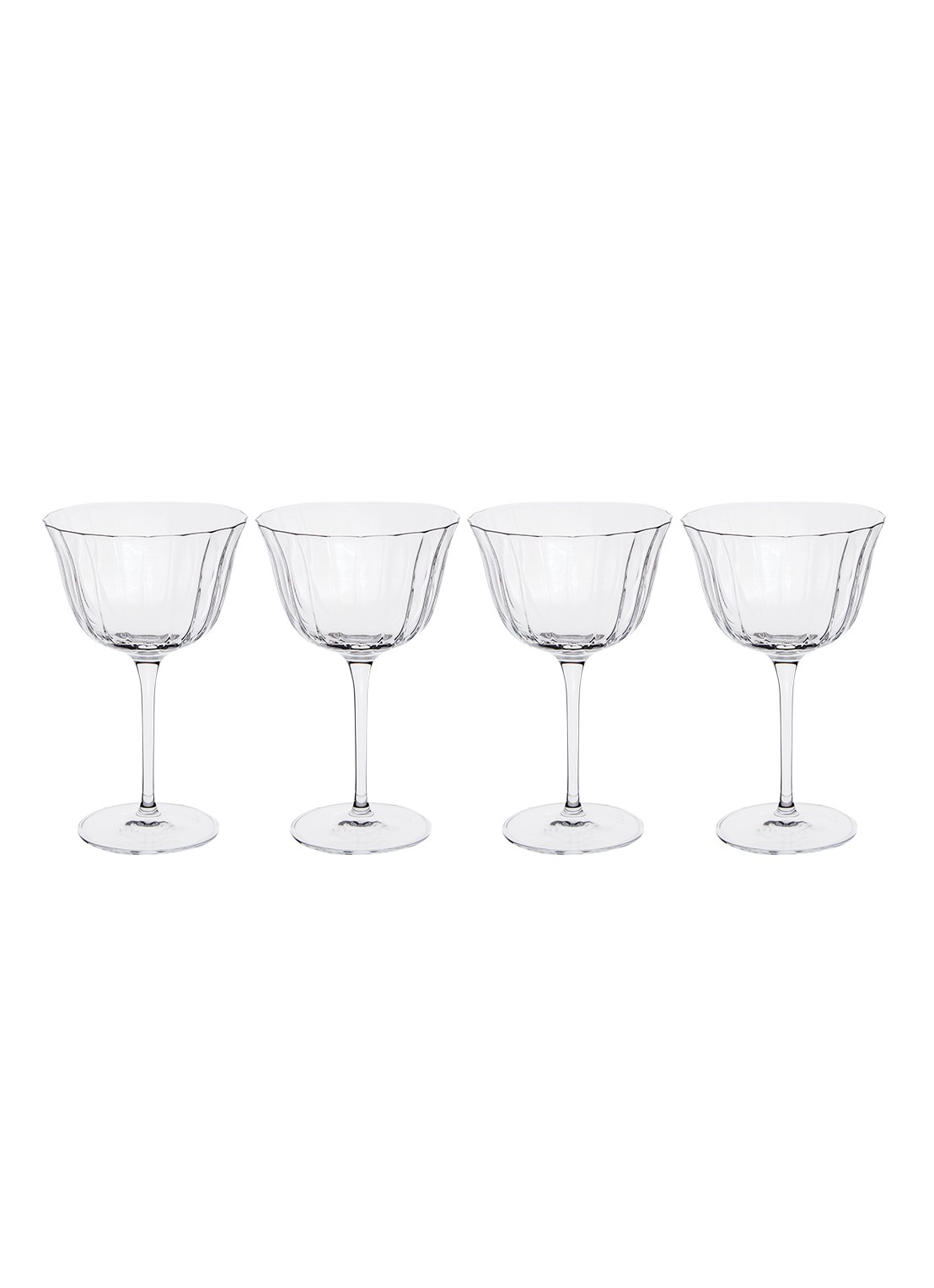 Luigi Bormioli Bach Retro Fizz glas 26 cl set van 4 - voorkant 2 transparant
