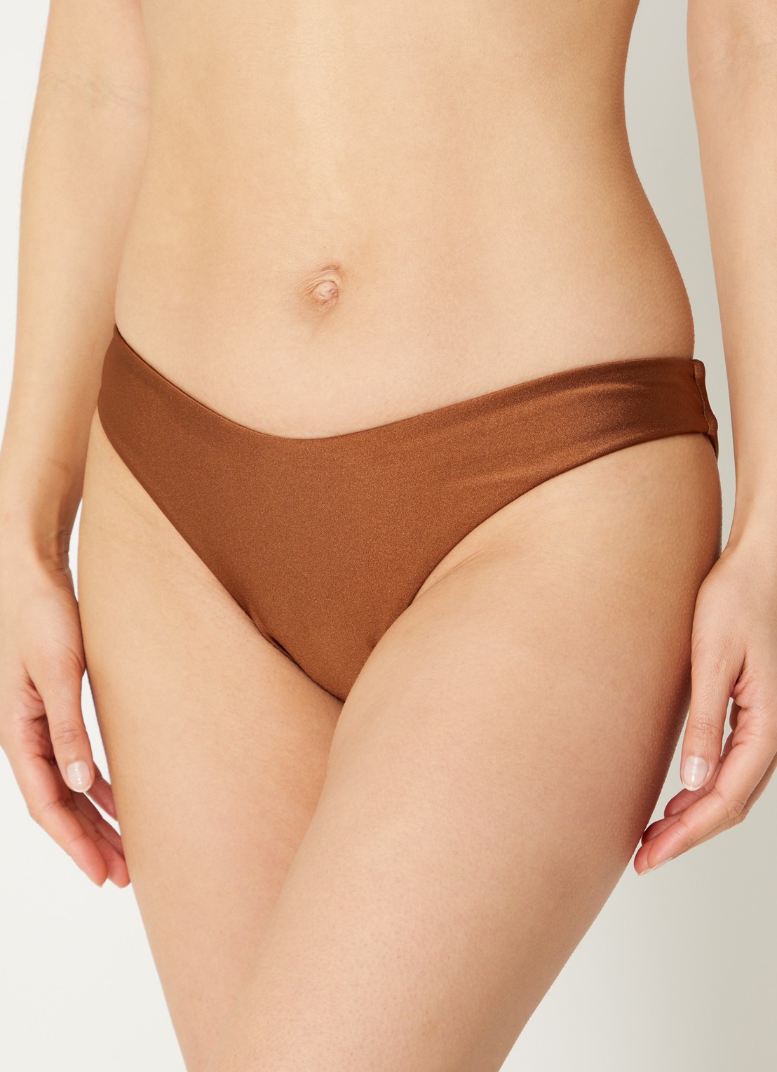 Luli Fama Moderate high waisted bikinislip - voorkant 3 bruin