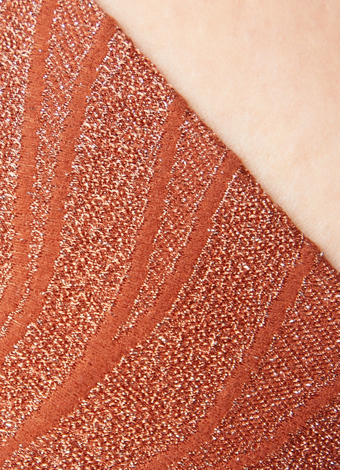 Luli Fama Molded voorgevormde triangel bikinitop met lurex - detail 5 steenrood