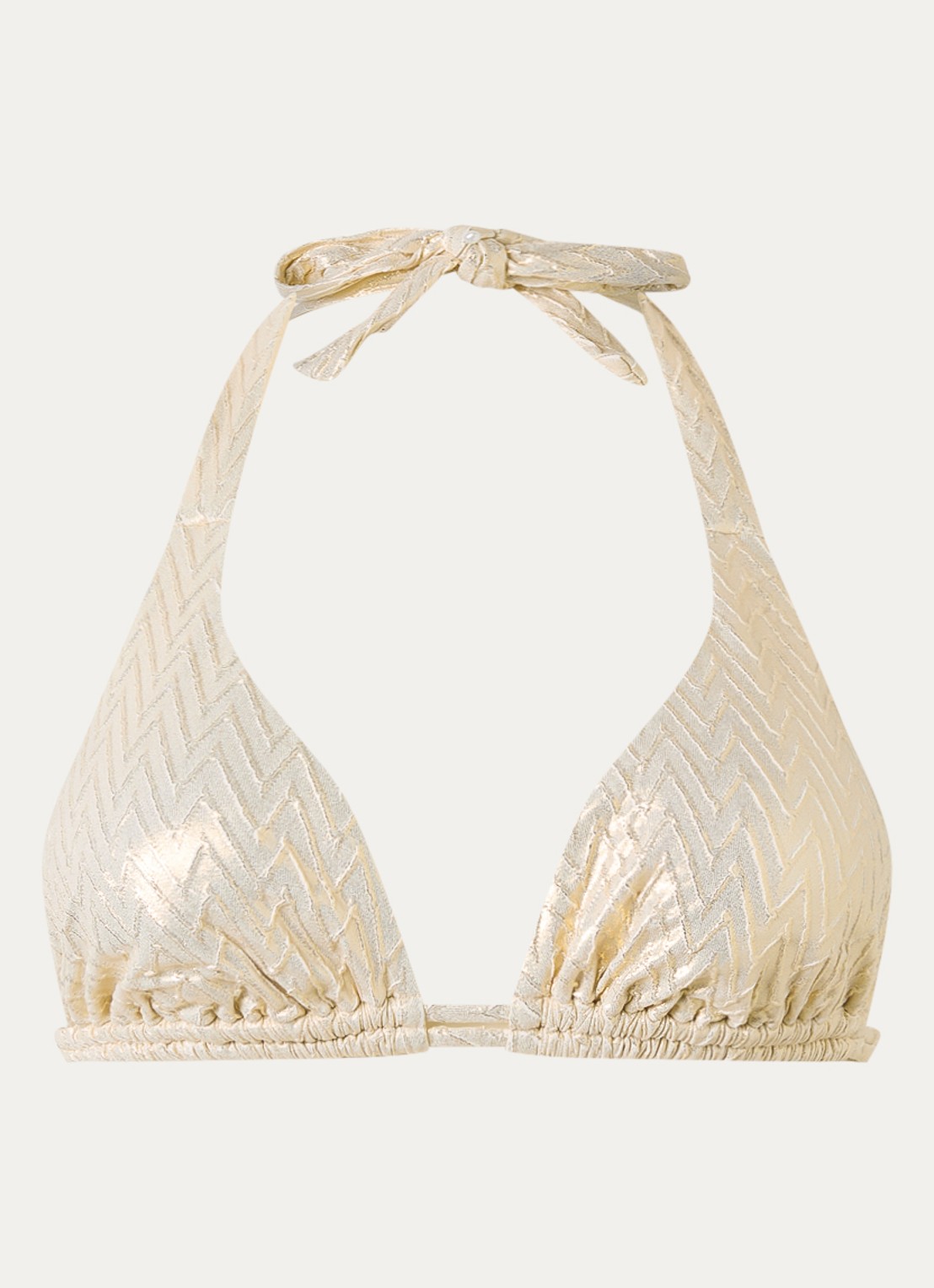 Luli Fama Triangel bikinitop met panterprint - voorkant 3 goud
