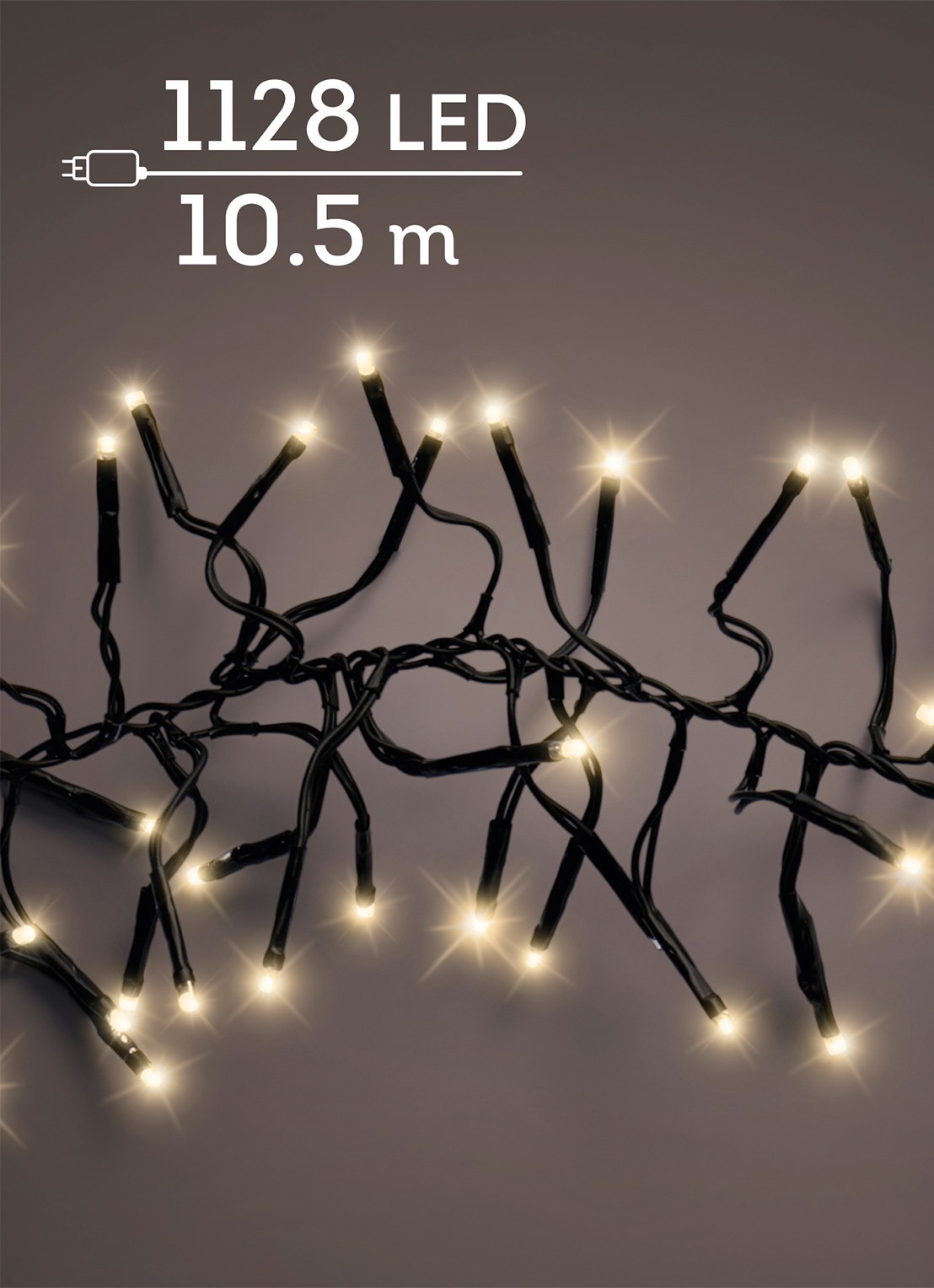 Lumineo Cluster lichtslinger 10,5 meter - voorkant zwart