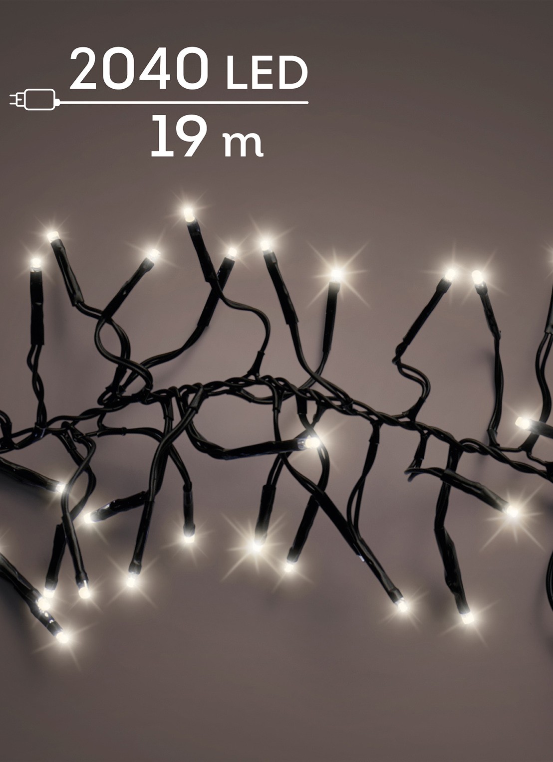 Lumineo Cluster lichtslinger 19 meter - voorkant 6 zwart