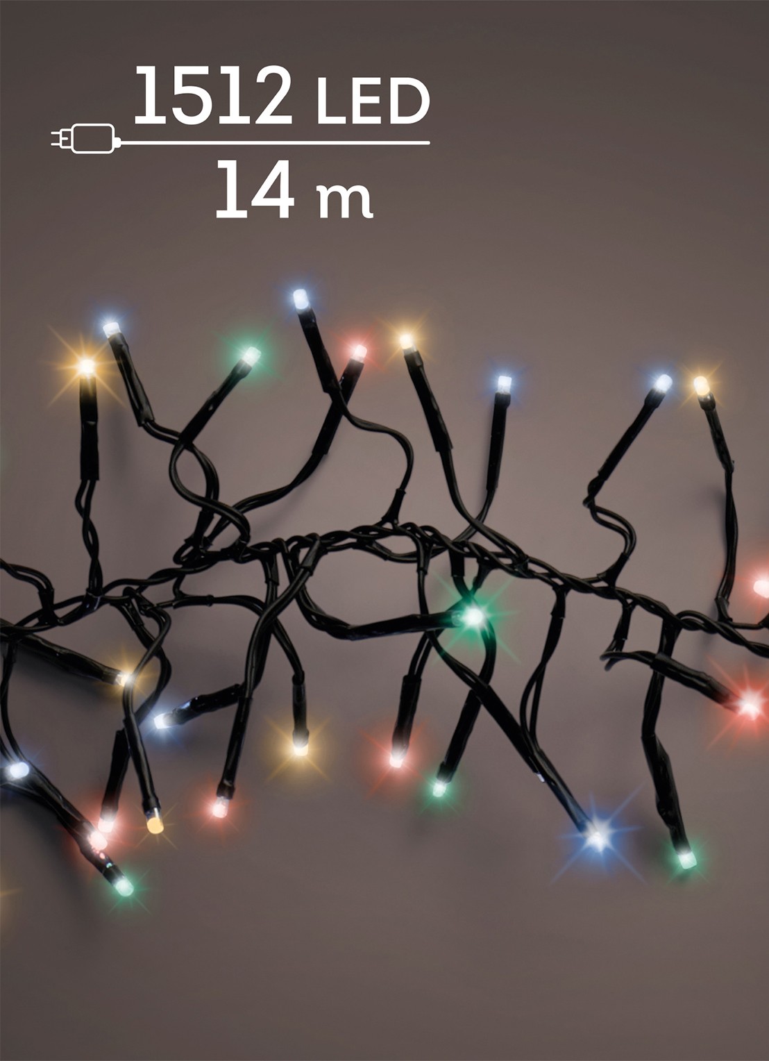Lumineo Cluster Lights lichtslinger 14 meter - voorkant zwart