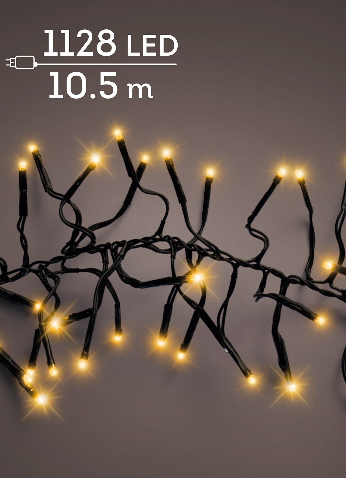 Lumineo Cluster Twinkle lichtslinger 10,5 meter - voorkant 4 zwart