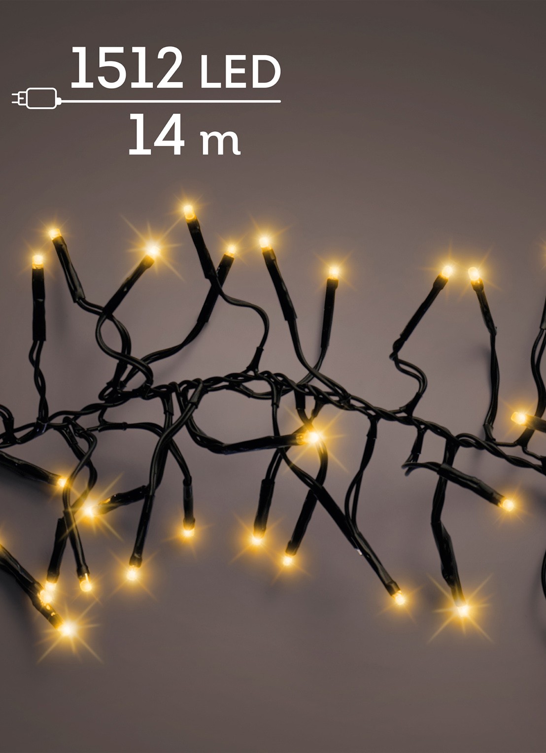 Lumineo Cluster Twinkle lichtslinger 14 meter - voorkant 3 zwart
