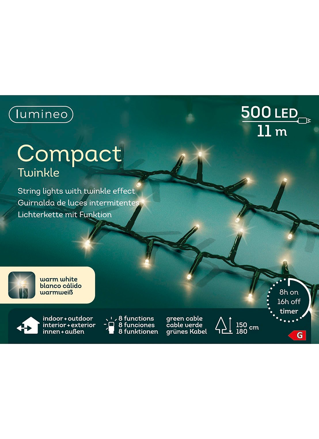 Lumineo Compact lichtslinger 11 meter - detail 4 groen