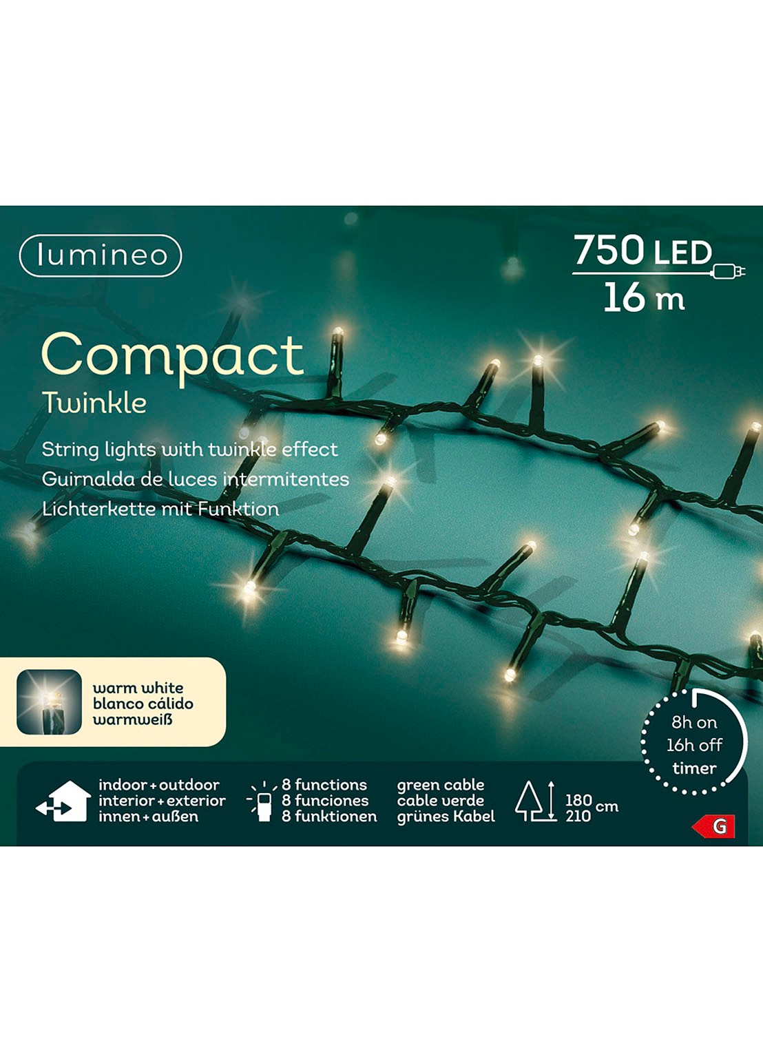 Lumineo Compact lichtslinger 16 meter - detail 4 groen