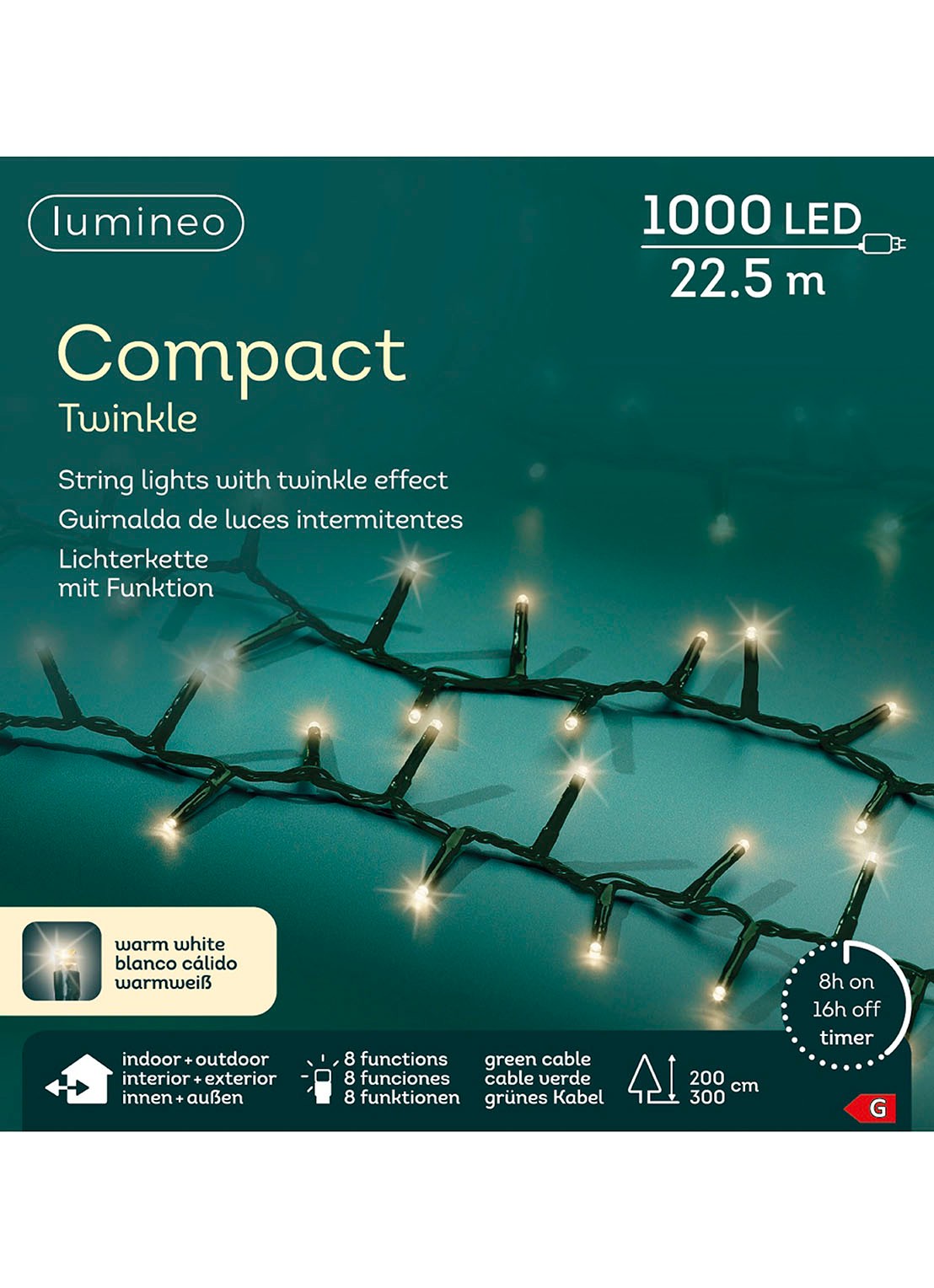 Lumineo Compact lichtslinger 22,5 meter - detail 4 groen