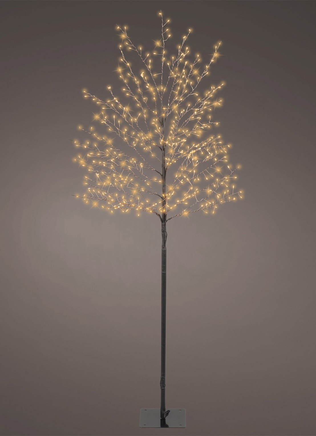 Lumineo Kunstkerstboom met LED verlichting 150 cm - voorkant zwart