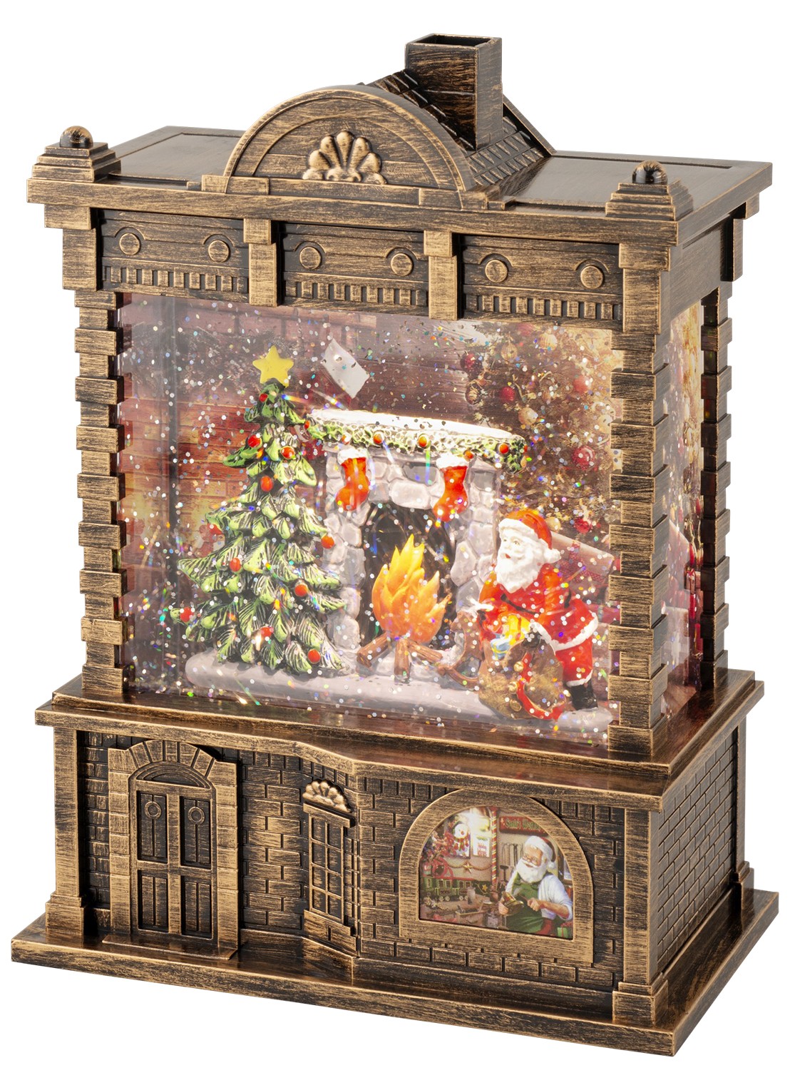 Lumineo Waterspinner kerstdecoratie 21,70 cm - voorkant bruin