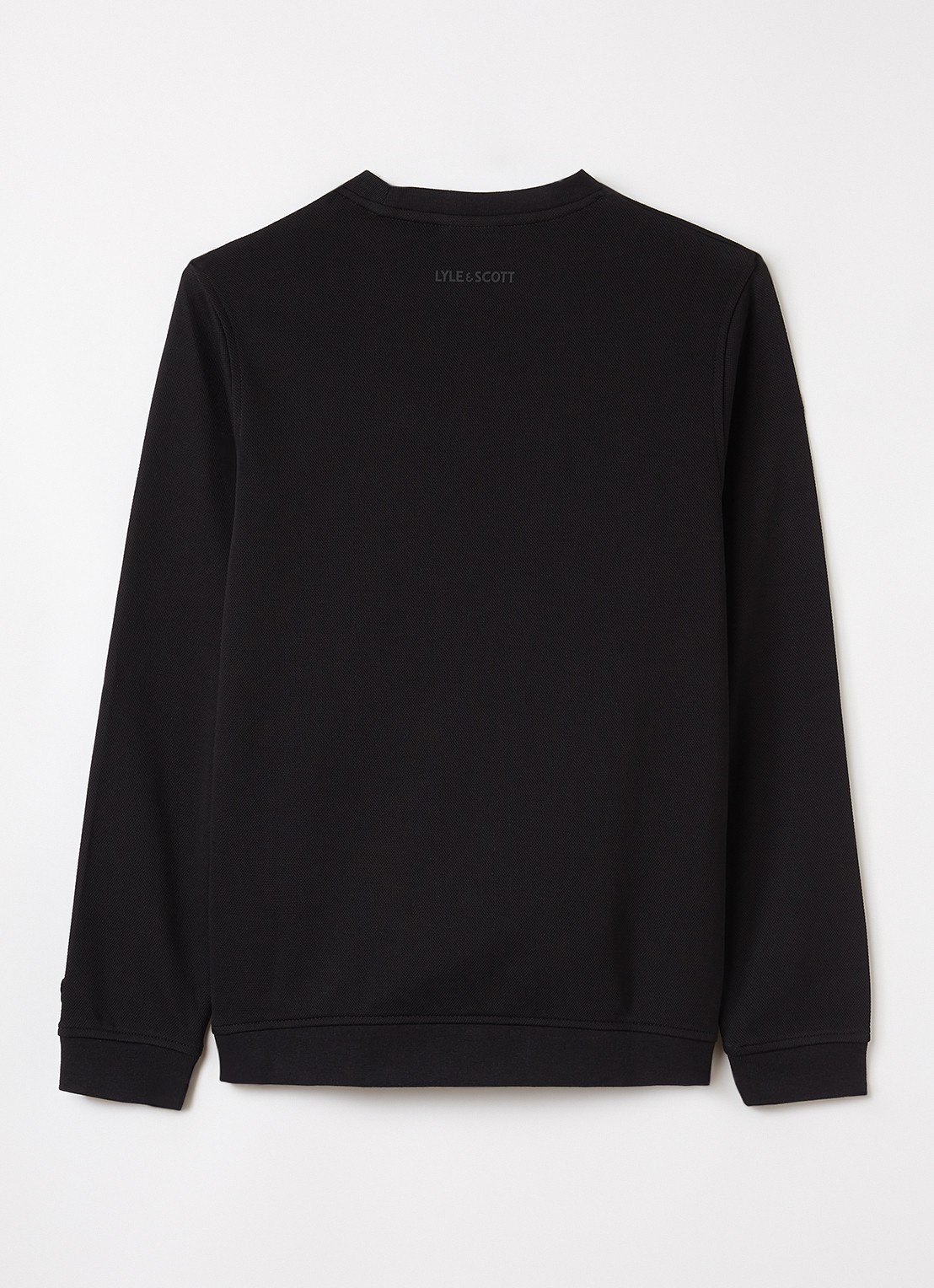 Lyle & Scott Bonded sweater met borstzak - voorkant 3 zwart