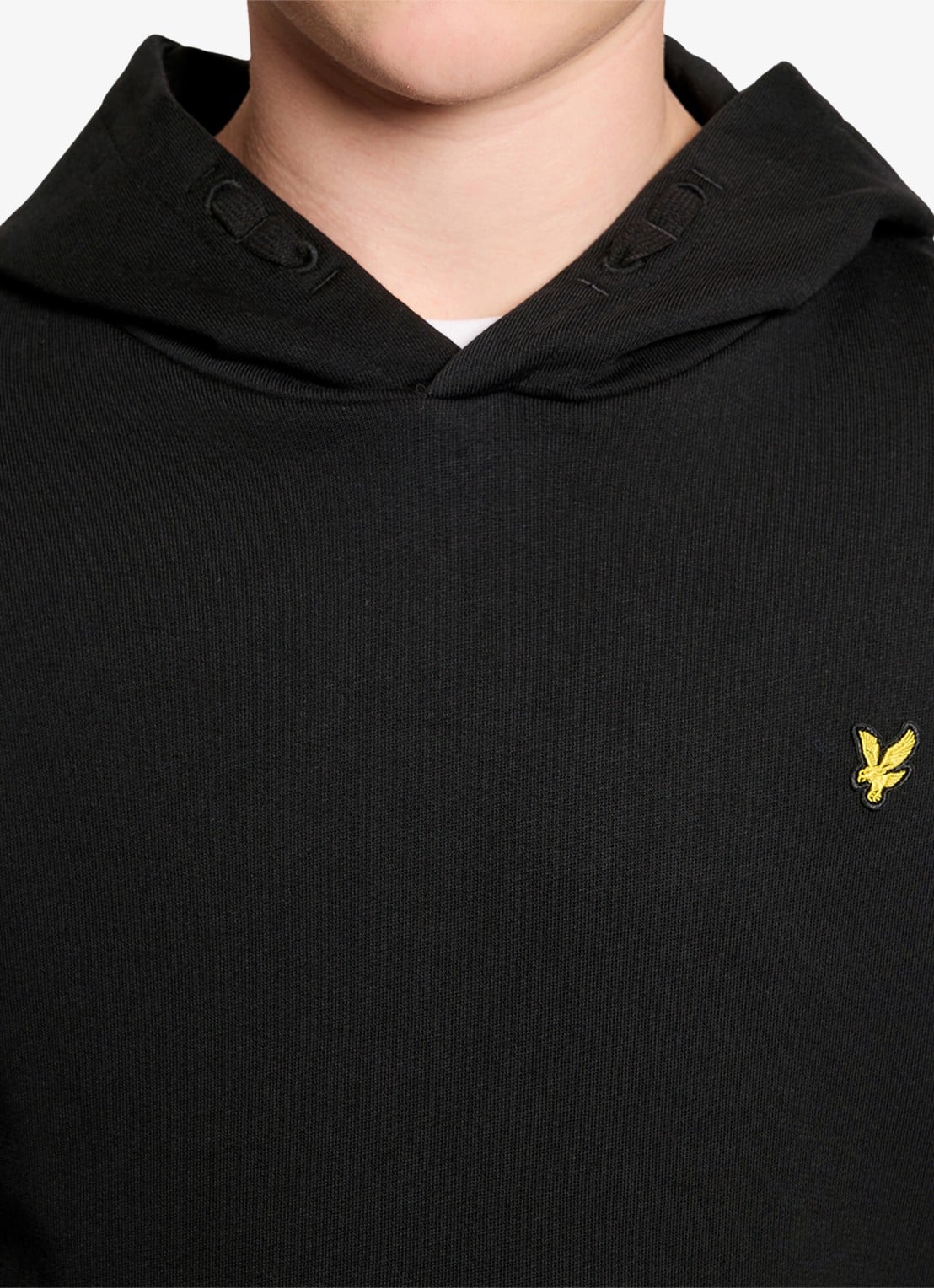 Lyle & Scott Classic hoodie met logoborduring - detail zwart