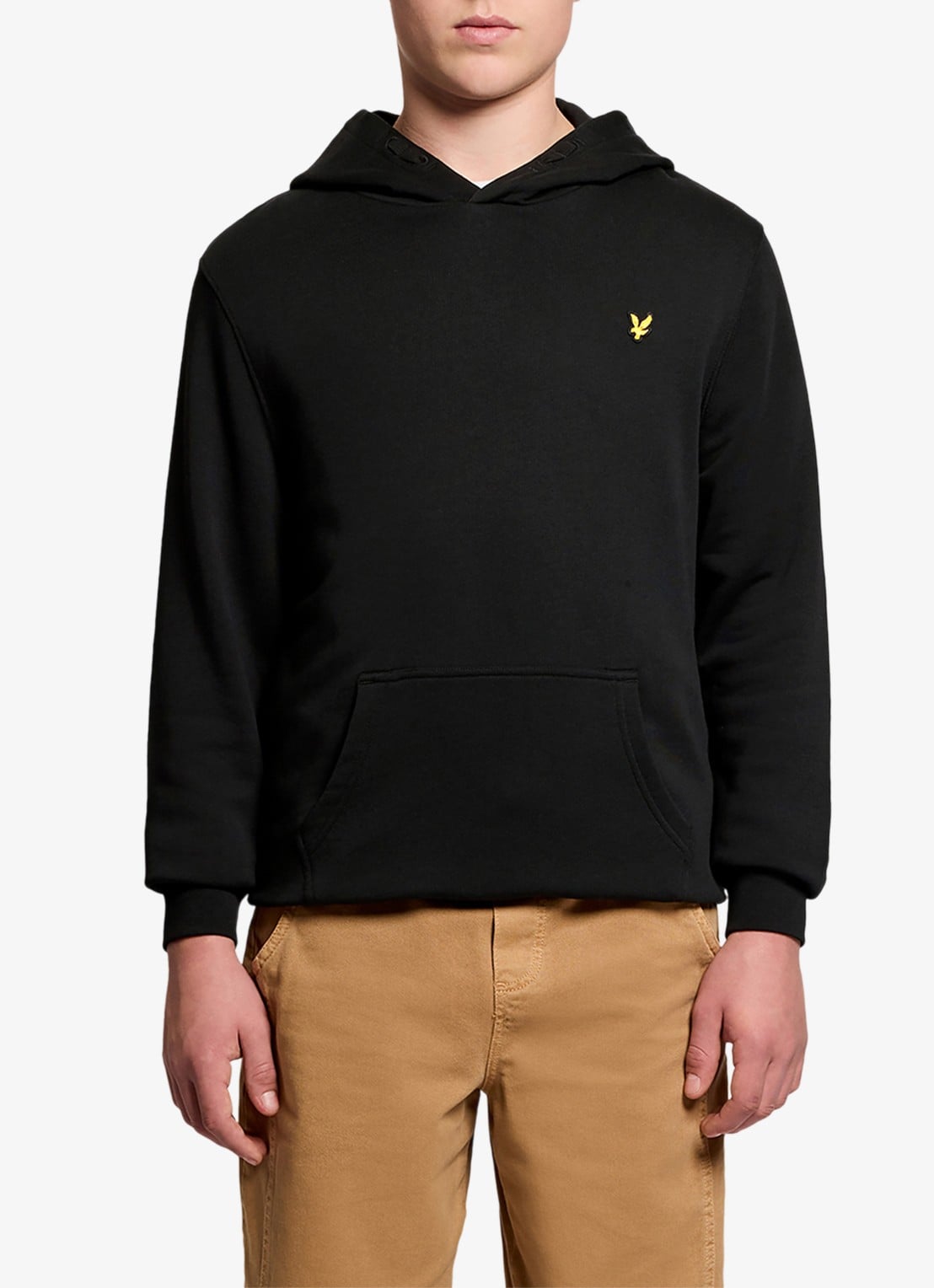 Lyle & Scott Classic hoodie met logoborduring - voorkant 2 zwart