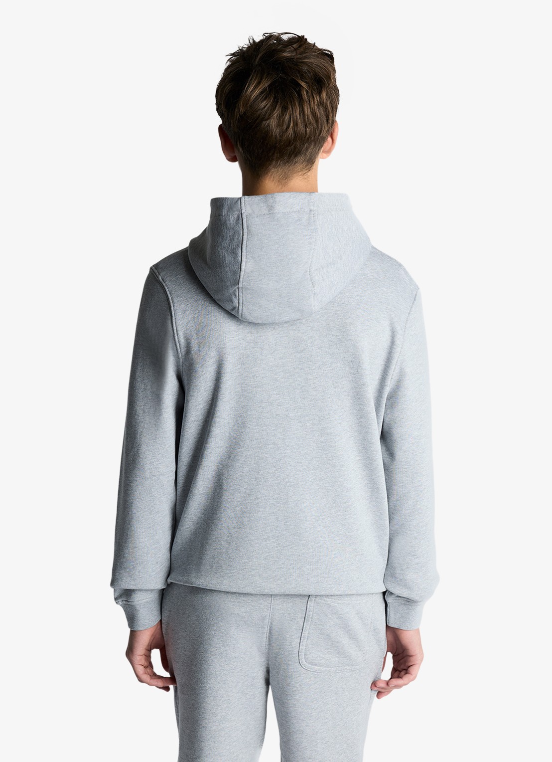 Lyle & Scott Classic hoodie met logoborduring - voorkant 2 grijsmele