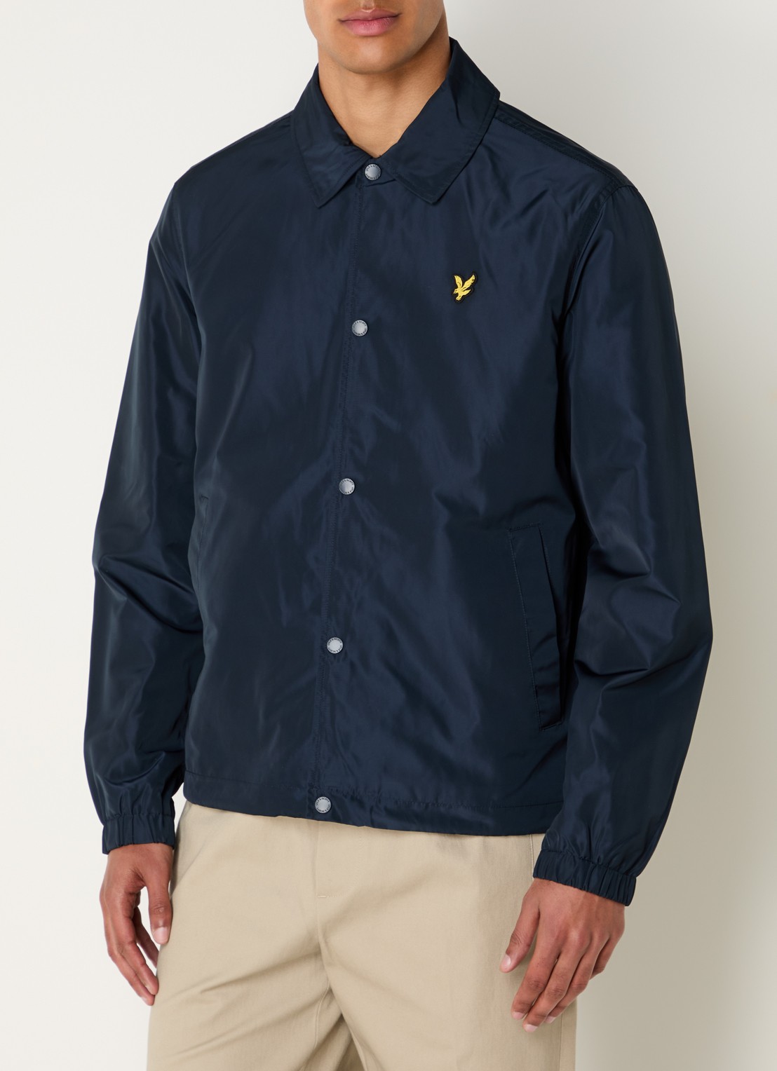 Lyle & Scott Coach jack met steekzakken - detail 4 donkerblauw
