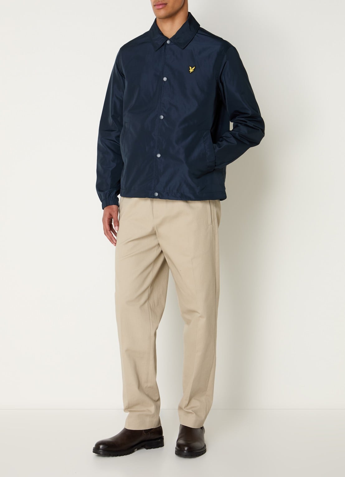 Lyle & Scott Coach jack met steekzakken - voorkant 2 donkerblauw