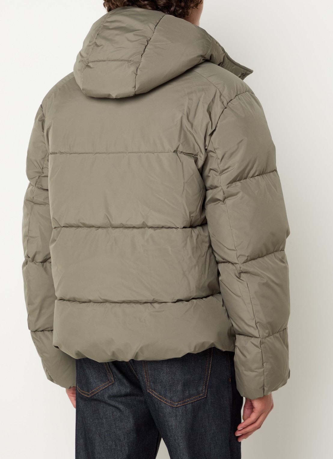 Lyle & Scott Gewatteerd jack met afneembare capuchon - achterkant 2 mosgroen