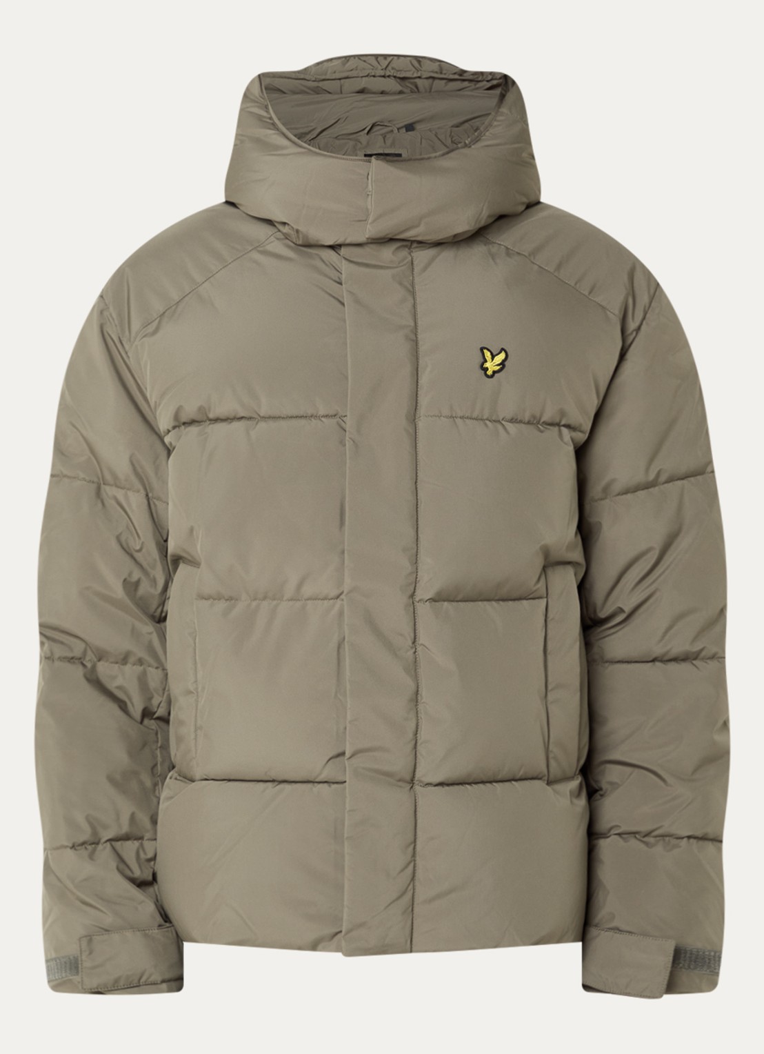 Lyle & Scott Gewatteerd jack met afneembare capuchon - voorkant 3 mosgroen
