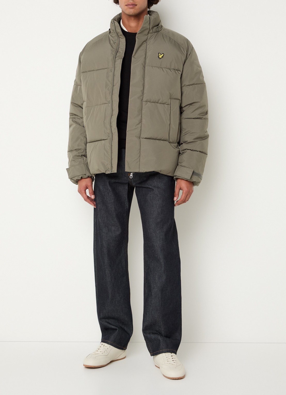 Lyle & Scott Gewatteerd jack met afneembare capuchon - voorkant 4 mosgroen