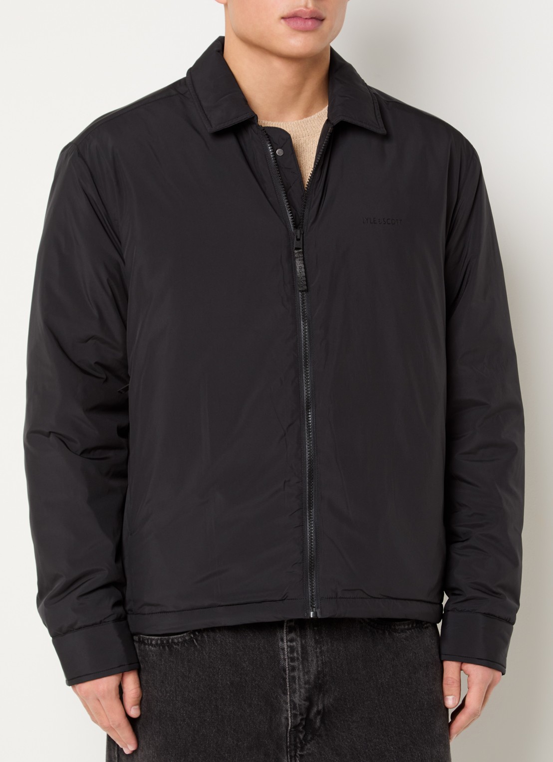 Lyle & Scott Gewatteerd jack met ritszakken - detail 4 zwart
