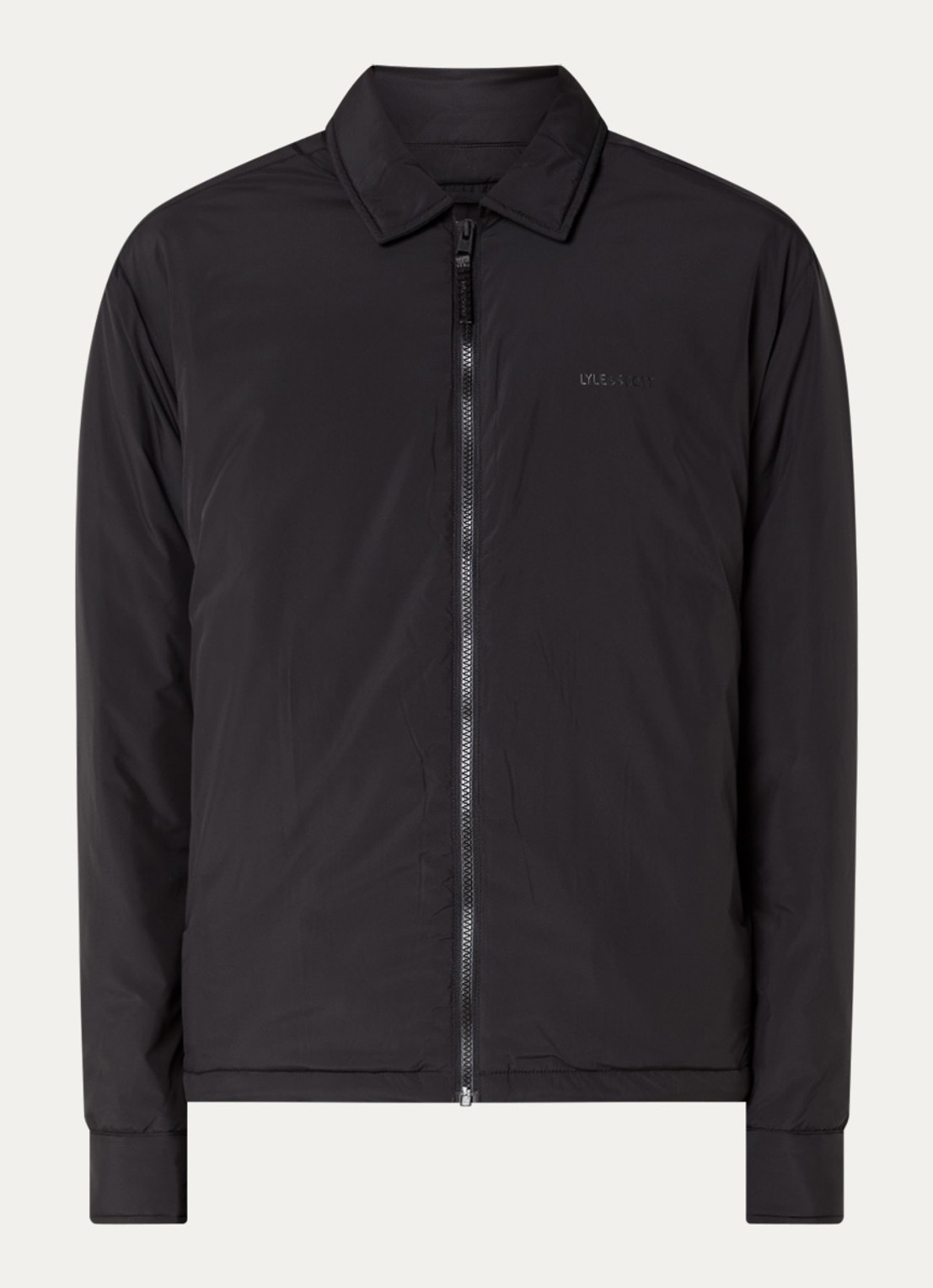 Lyle & Scott Gewatteerd jack met ritszakken - voorkant 2 zwart