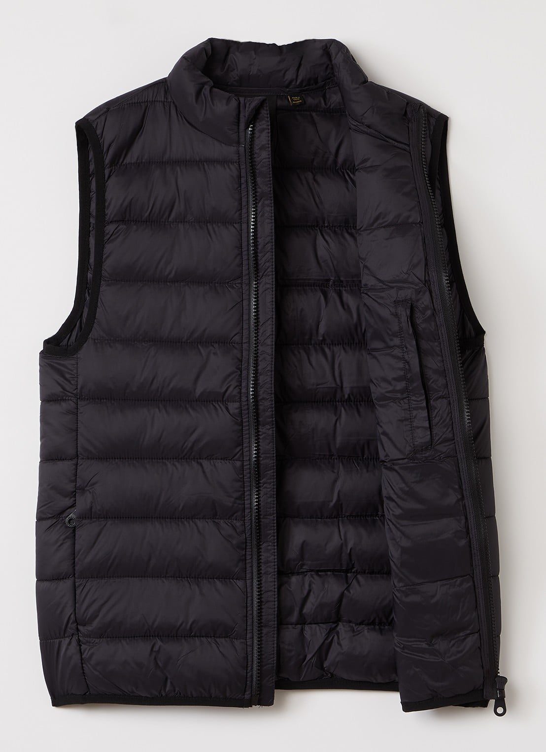 Lyle & Scott Gewatteerde bodywarmer met logo - voorkant 3 zwart