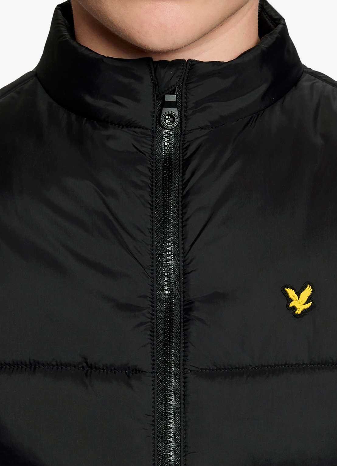 Lyle & Scott Gewatteerde bodywarmer met steekzakken - detail 3 zwart