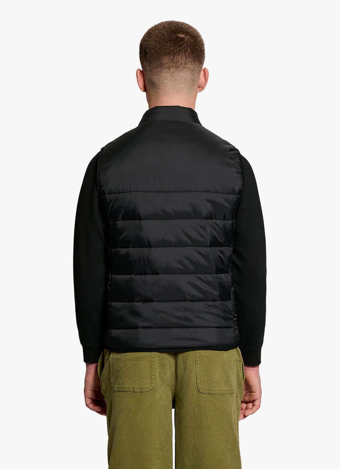 Lyle & Scott Gewatteerde bodywarmer met steekzakken - voorkant 2 zwart