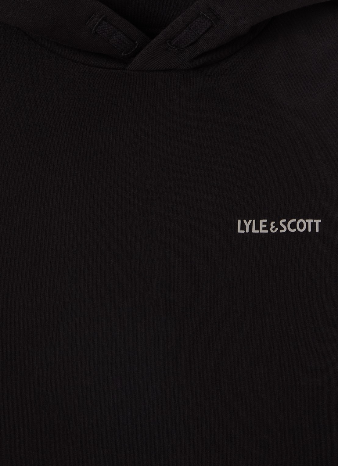Lyle & Scott Hoodie met logo - detail zwart