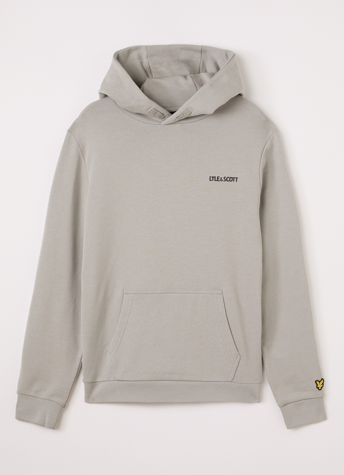 Lyle & Scott Hoodie met logo - voorkant grijs