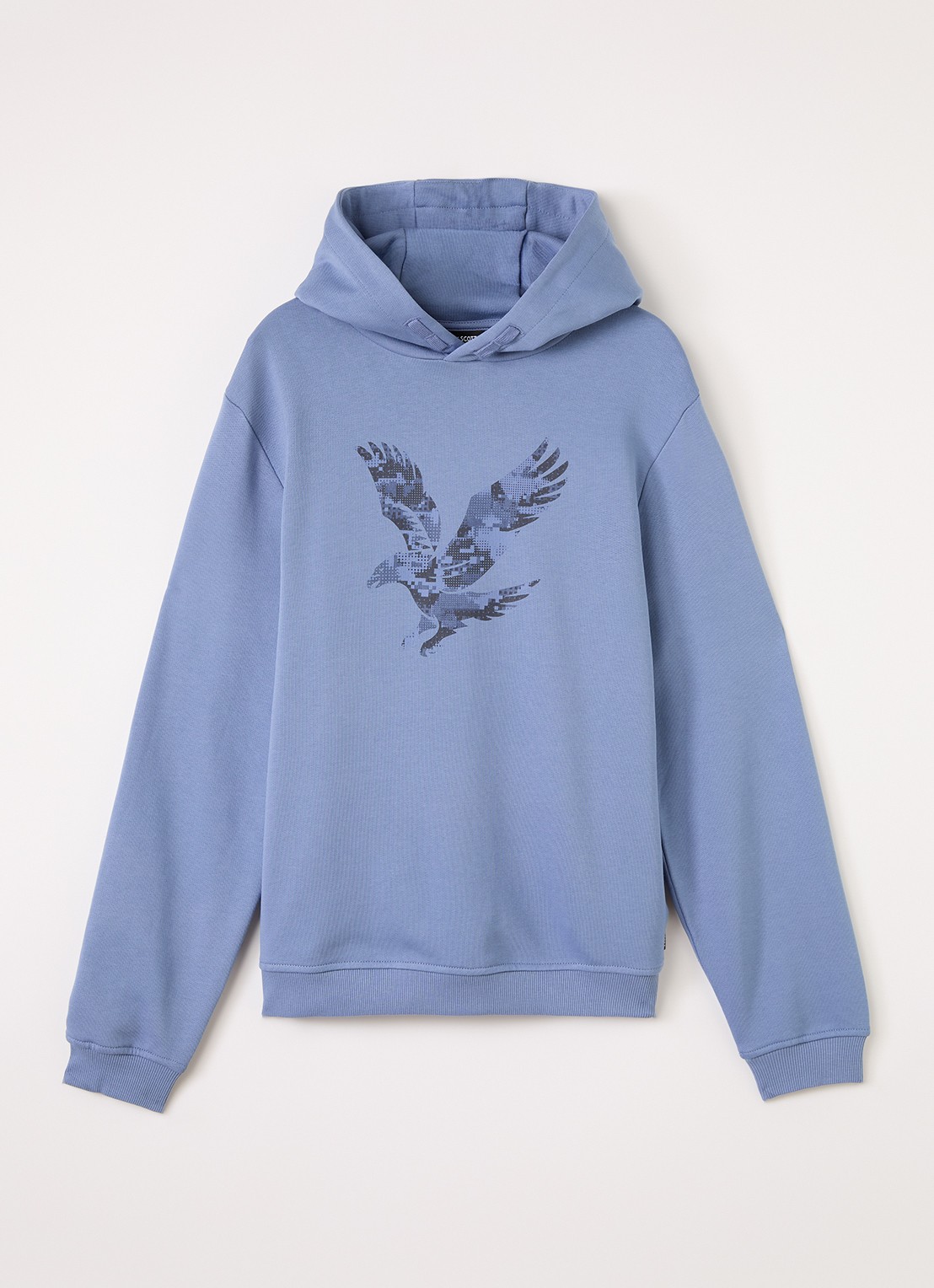 Lyle & Scott Hoodie met logoprint - voorkant blauw