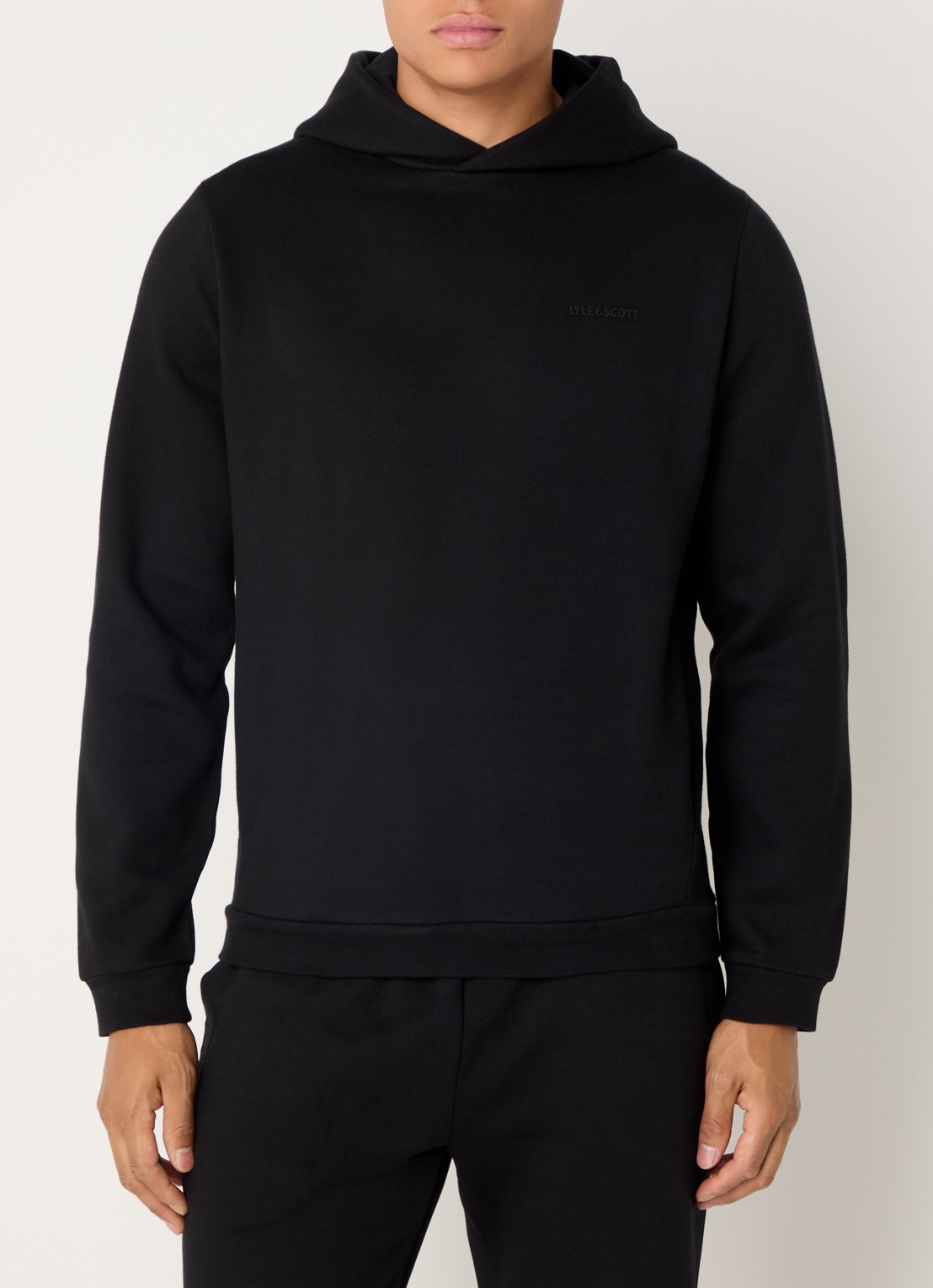Lyle & Scott Hoodie met steekzakken en logo - detail 3 zwart