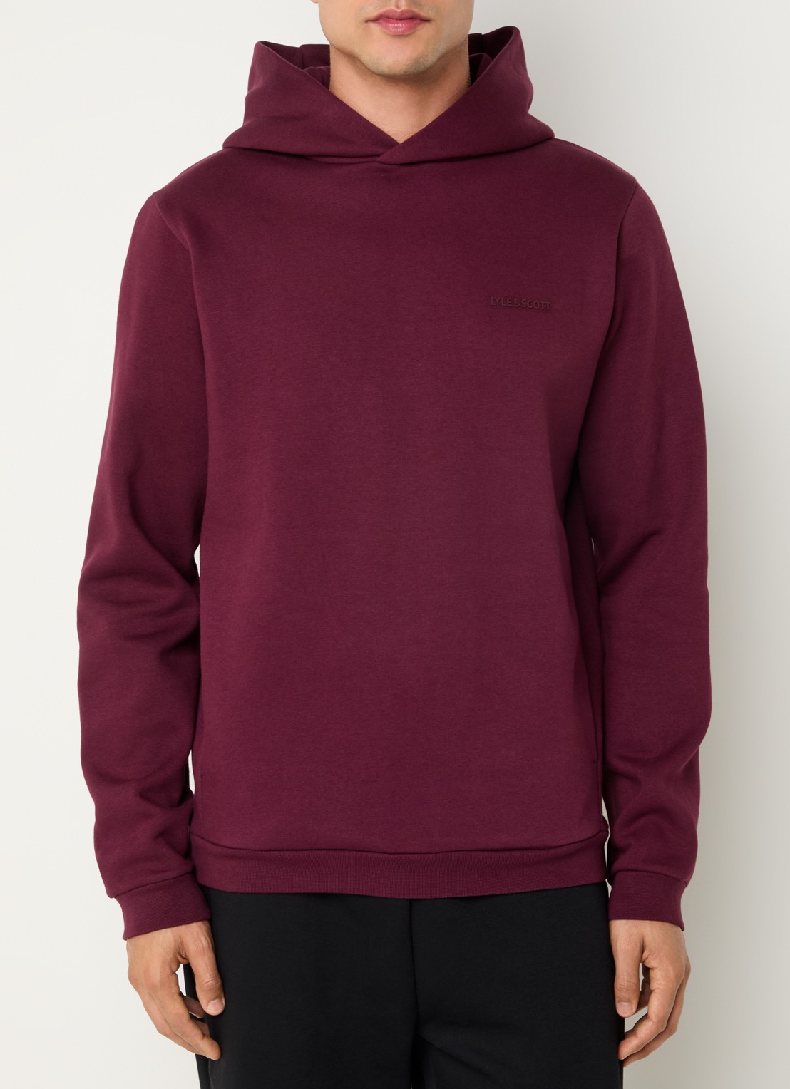 Lyle & Scott Hoodie met steekzakken en logo - detail 3 bordeauxrood