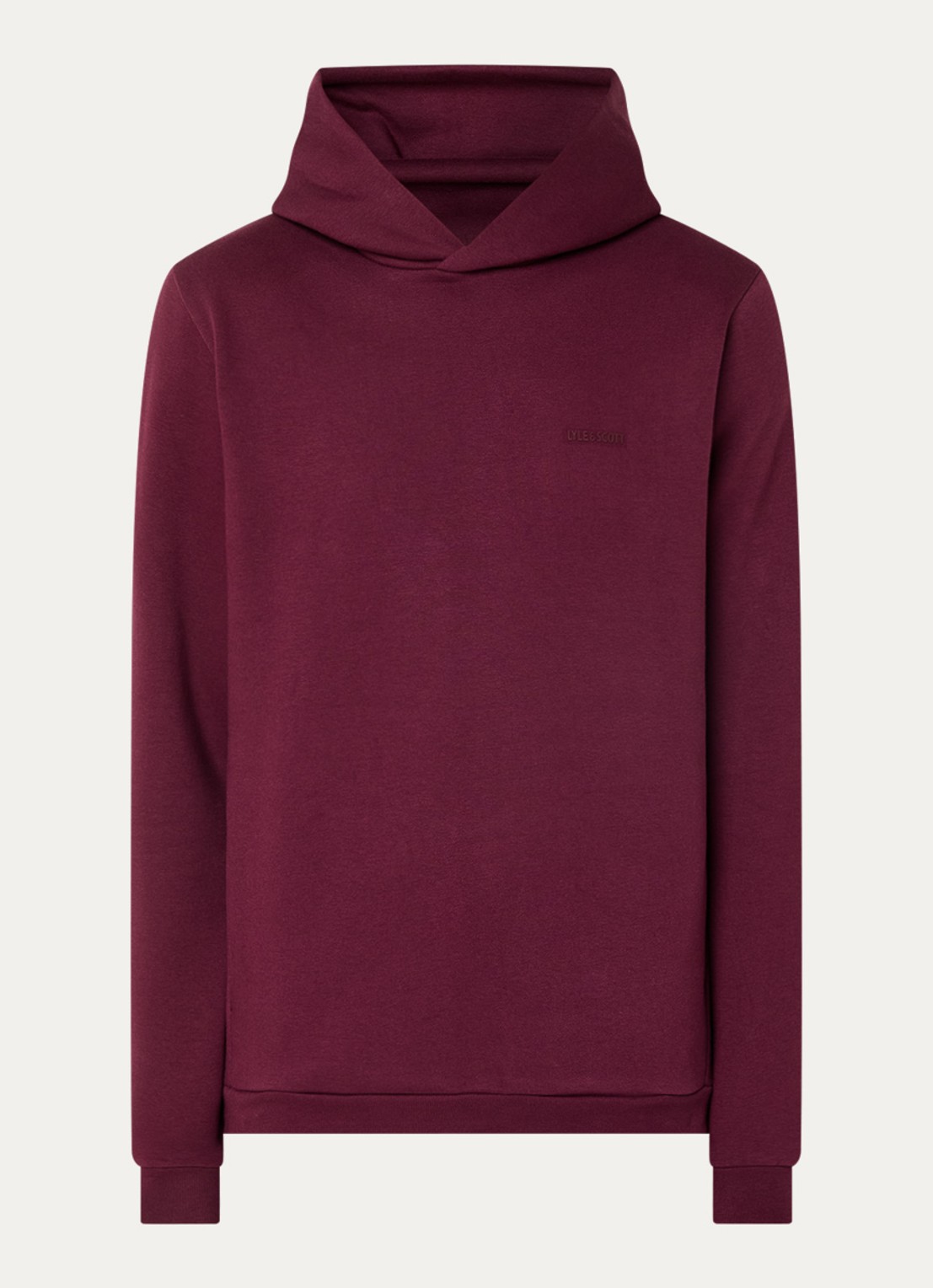 Lyle & Scott Hoodie met steekzakken en logo - voorkant bordeauxrood