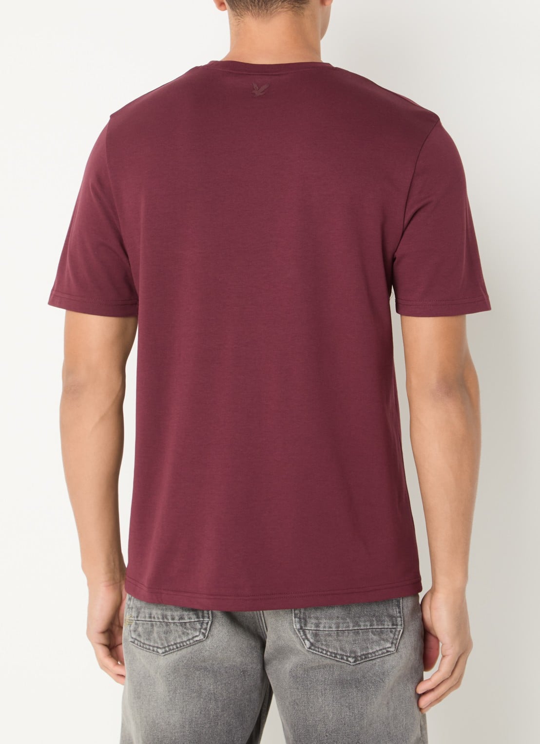 Lyle & Scott Interlock T-shirt met logo - achterkant bordeauxrood