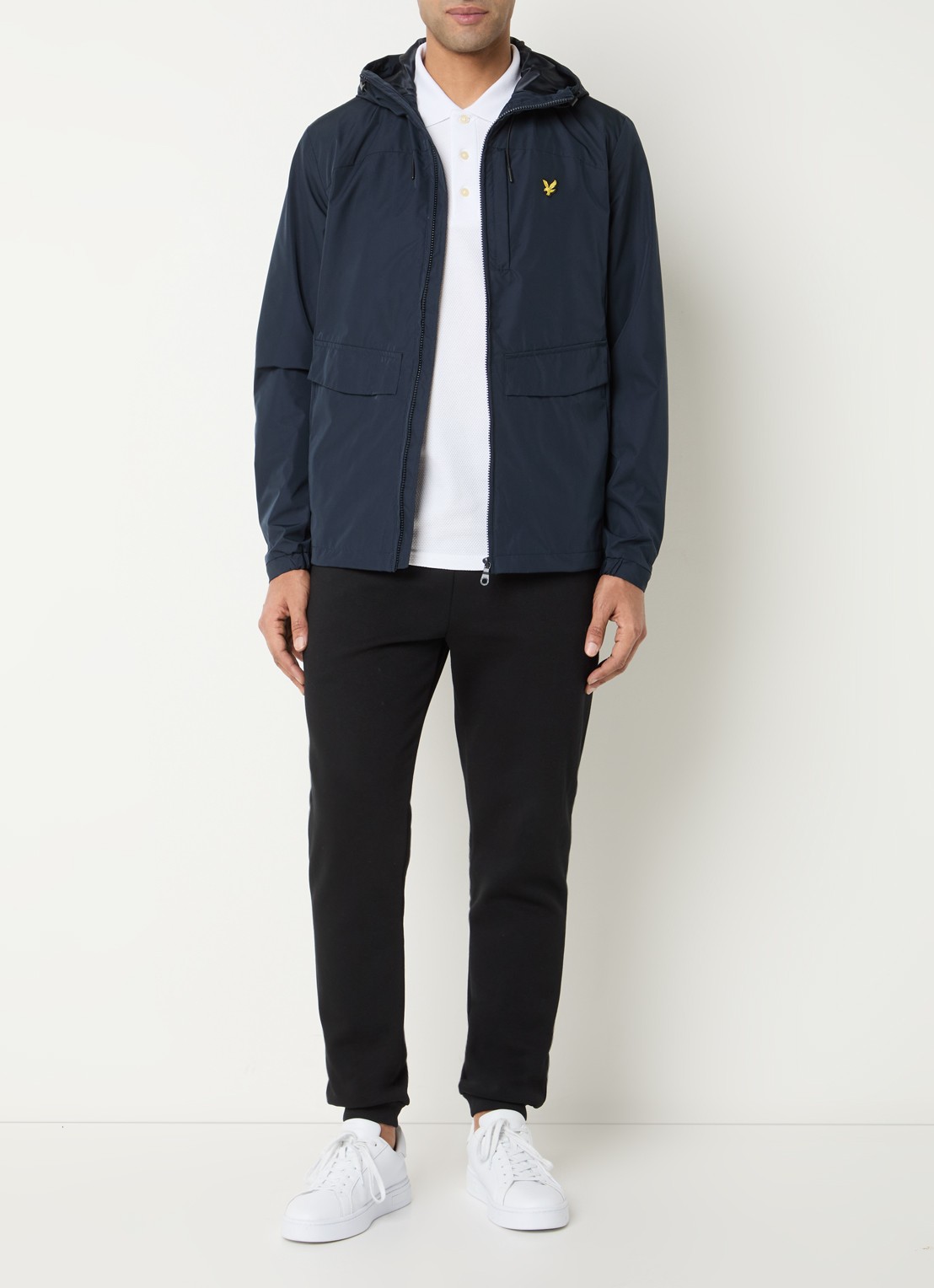Lyle & Scott Jack met logo en capuchon - voorkant 4 donkerblauw