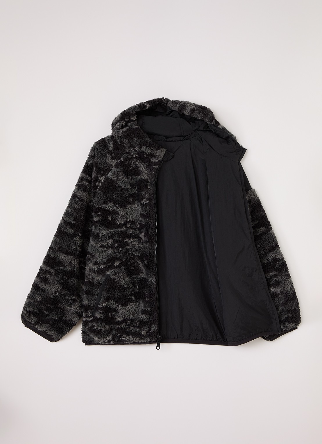 Lyle & Scott Jack van teddy met capuchon - voorkant 3 antraciet