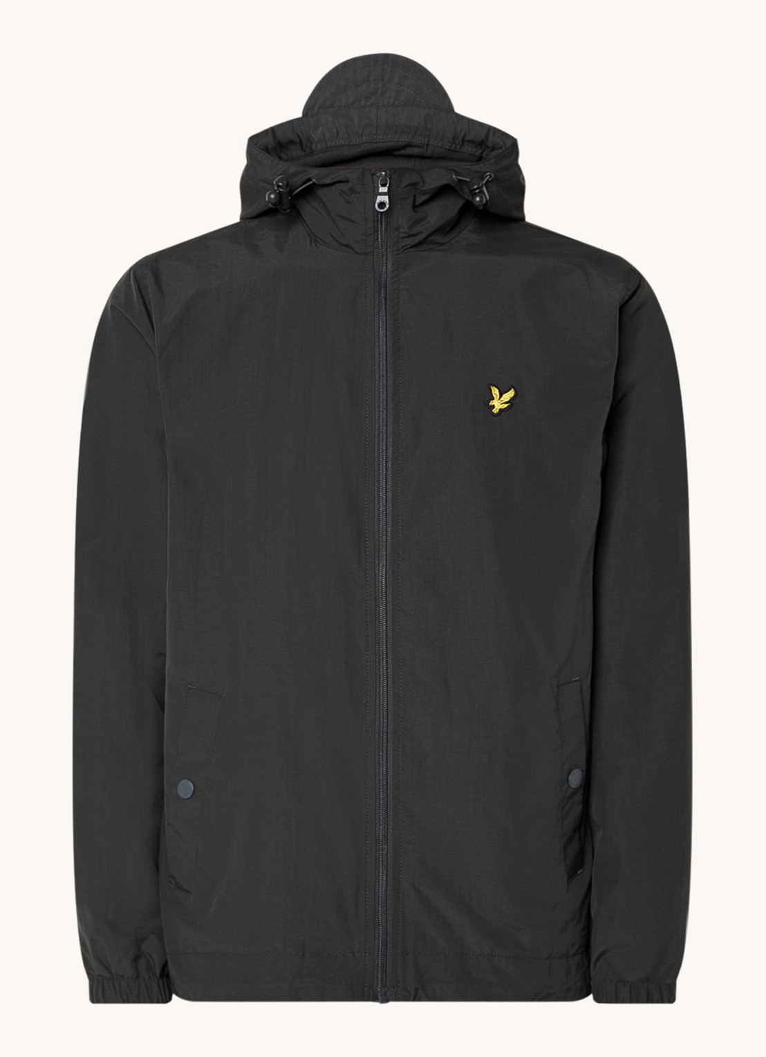 Lyle & Scott Lichtgewicht jack met capuchon - voorkant 3 antraciet