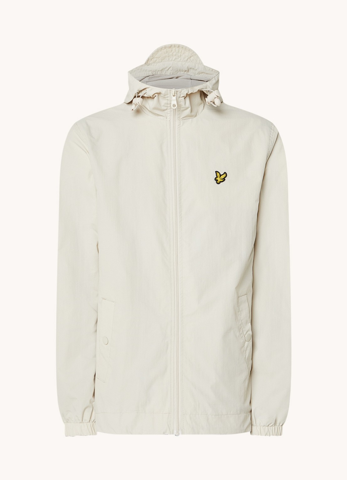 Lyle & Scott Lichtgewicht jack met capuchon - voorkant 2 donkerbeige