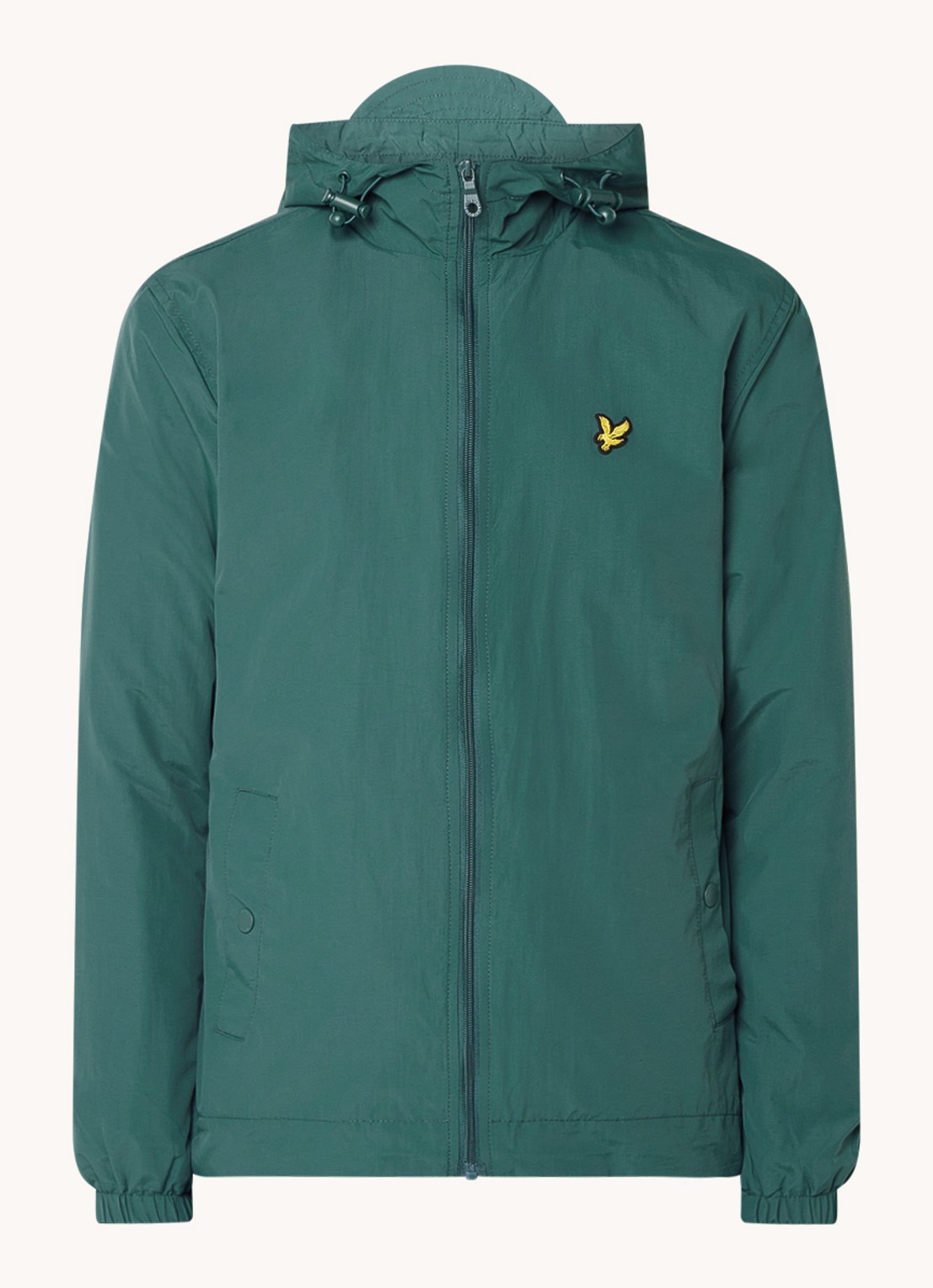 Lyle & Scott Lichtgewicht jack met capuchon - voorkant 3 donkergroen