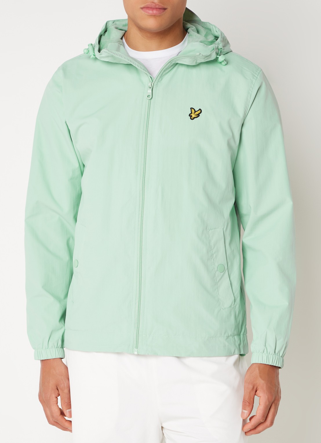 Lyle & Scott Lichtgewicht jack met capuchon - detail 3 mint
