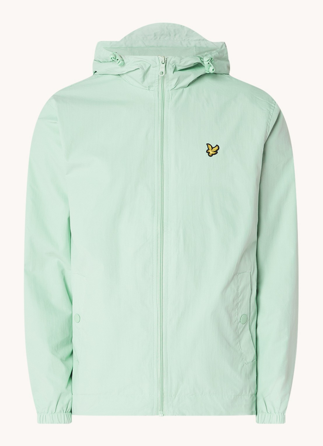 Lyle & Scott Lichtgewicht jack met capuchon - voorkant mint