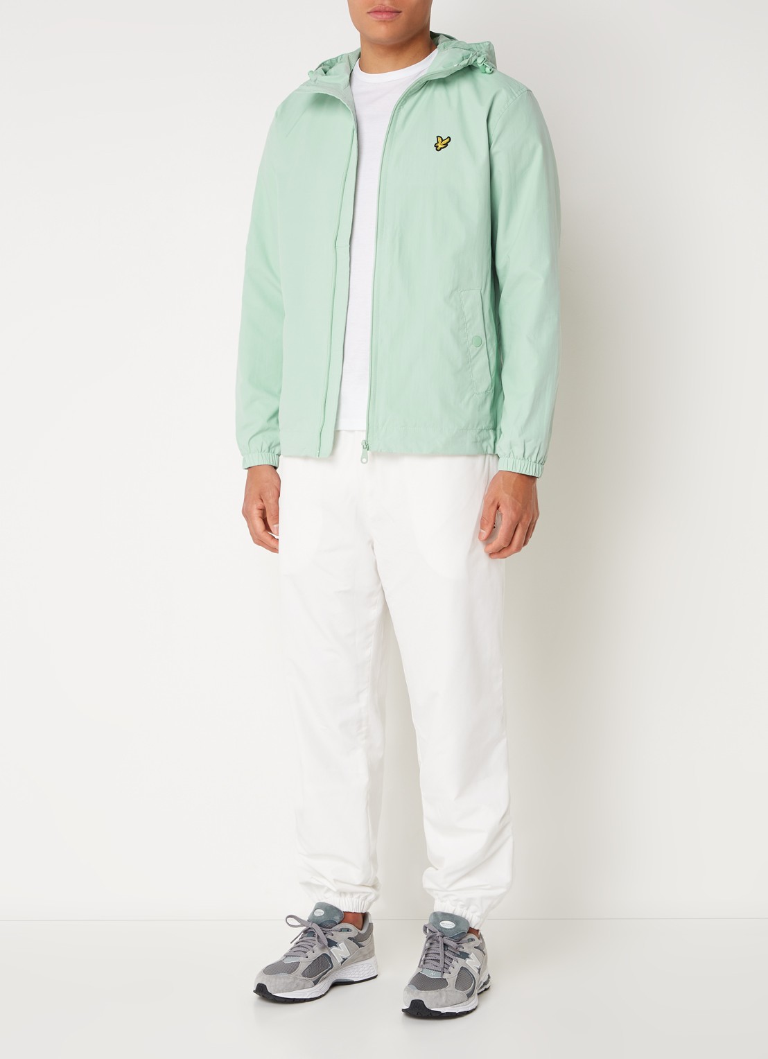 Lyle & Scott Lichtgewicht jack met capuchon - voorkant 2 mint