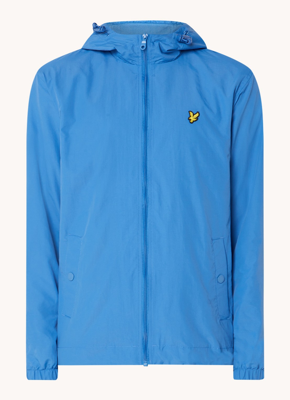 Lyle & Scott Lichtgewicht jack met capuchon - voorkant 2 blauw