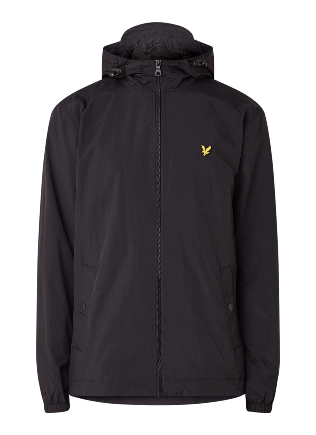 Lyle & Scott Lichtgewicht jack met capuchon - voorkant 2 zwart