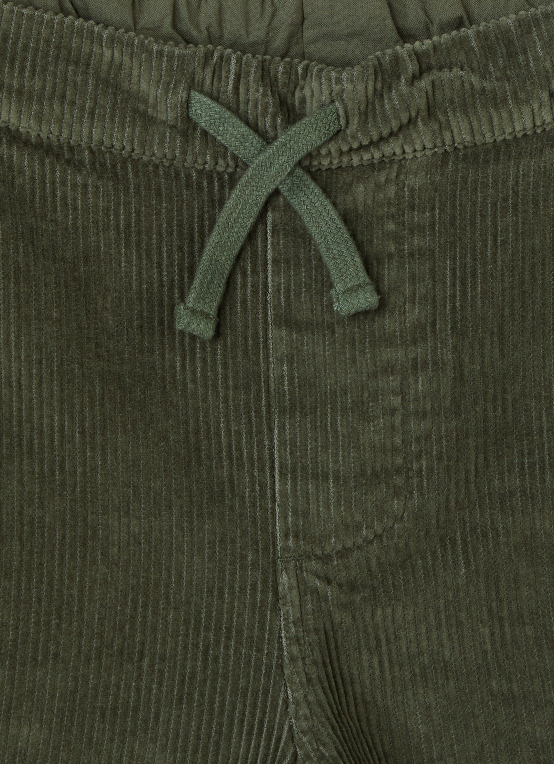 Lyle & Scott Loose fit broek van corduroy - detail 3 legergroen