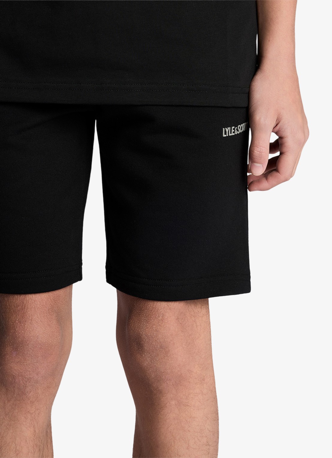 Lyle & Scott Loose fit korte joggingbroek met steekzakken - detail 2 zwart