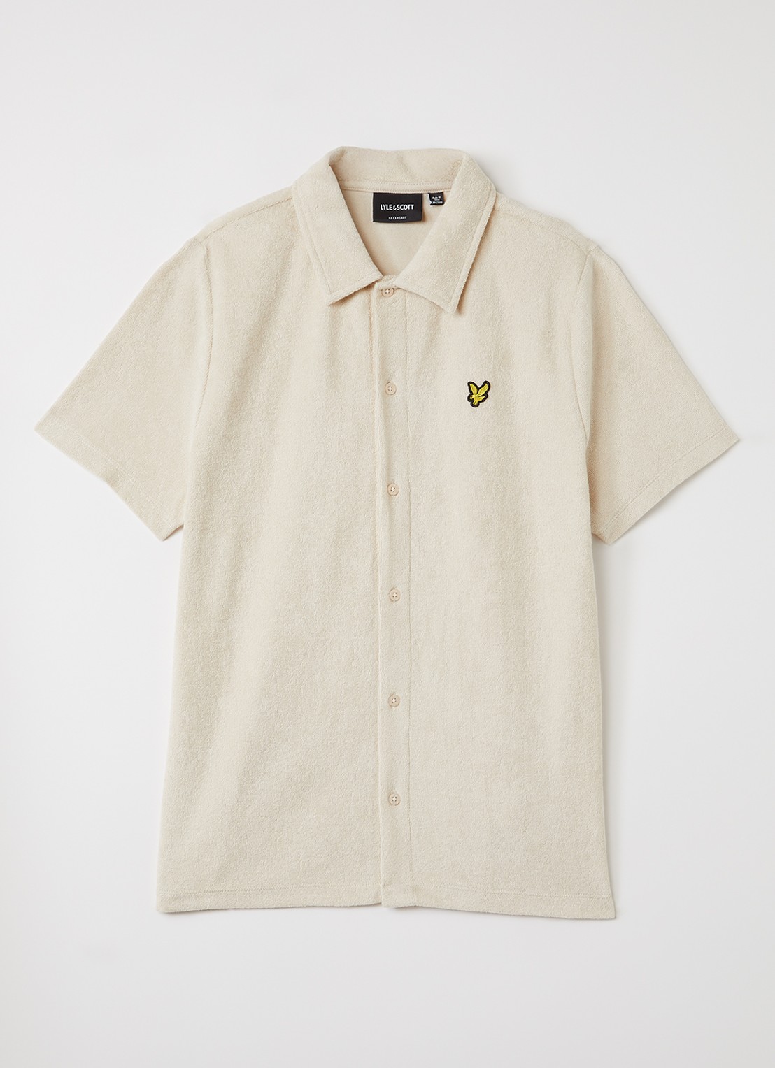 Lyle & Scott Overhemd met logo  - voorkant beige